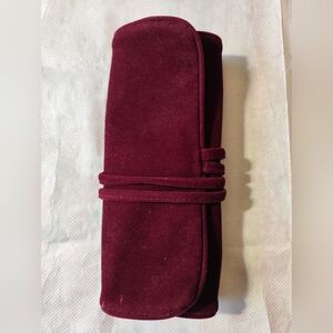 3/$25💙Avon Burgundy Velvet Makeup Case Travel Bag